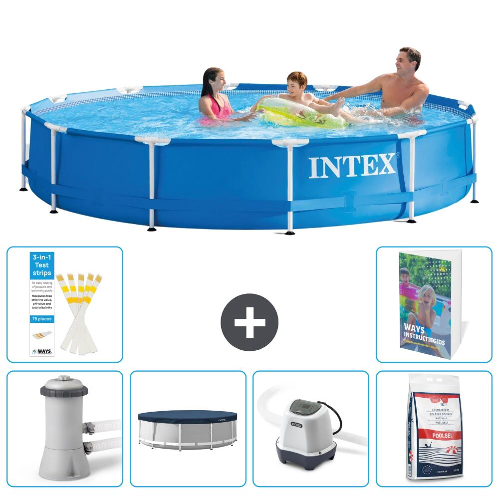 INTEX Basen ze stelażem Okrągły - 366x76 cm - 7-częściowy S301