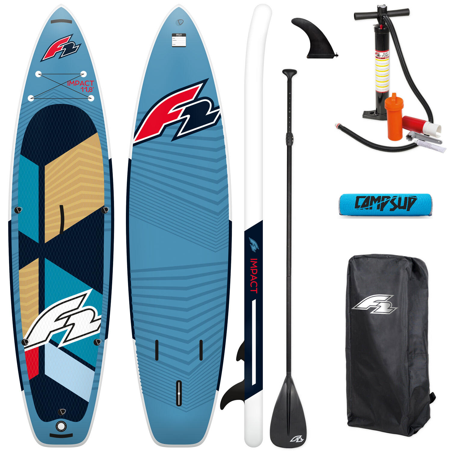 DESKA SUP POMPOWANA F2 IMPACT 10'8'' 325 CM + BOJKA NA WIOSŁO