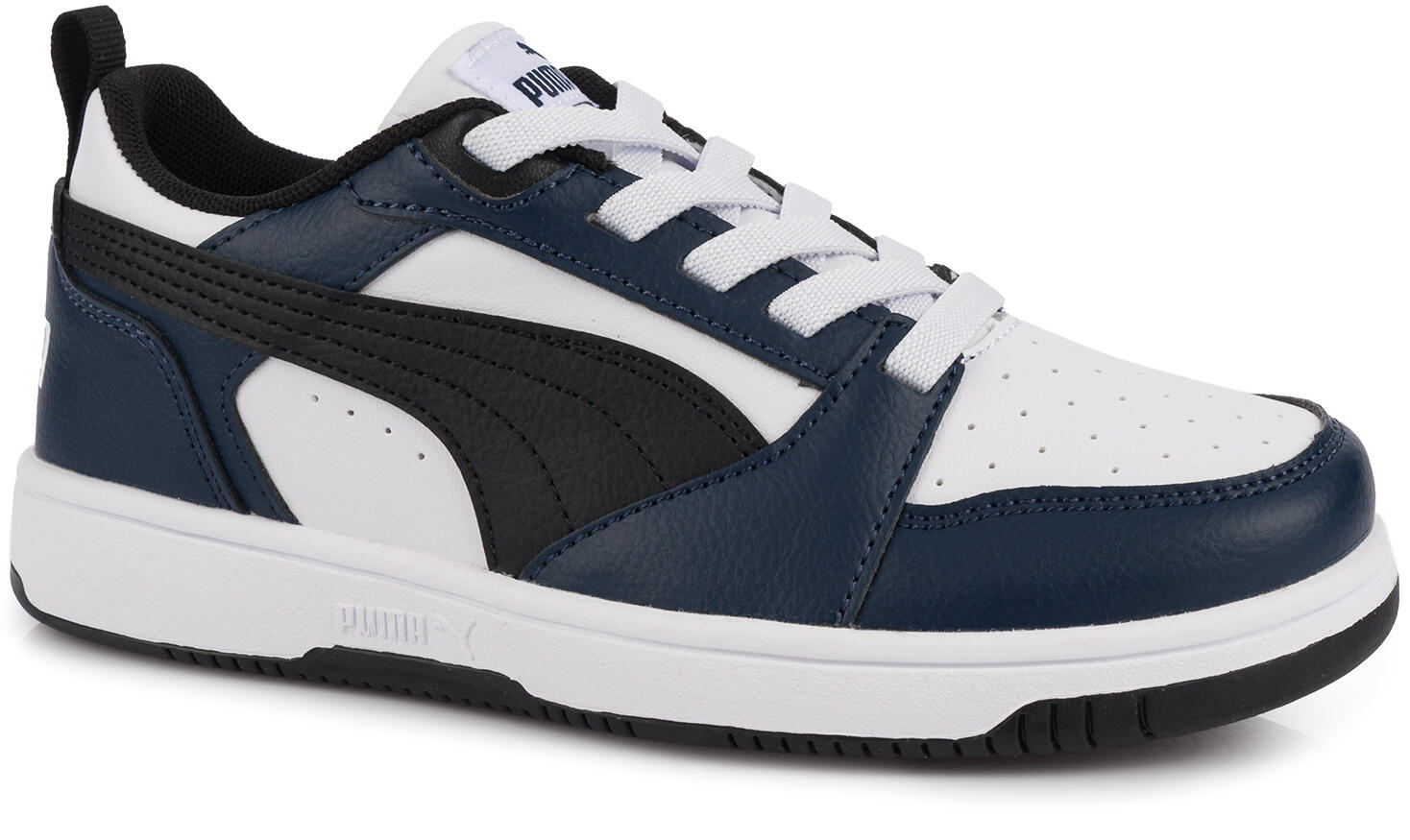 Buty sneakersy sportowe dziecięce elastyczne sznurówki granatowe PUMA