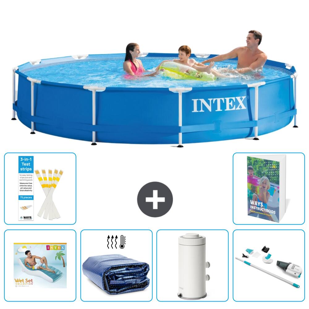 INTEX Basen ze stelażem Okrągły - 366x76 cm - 7-częściowy S87