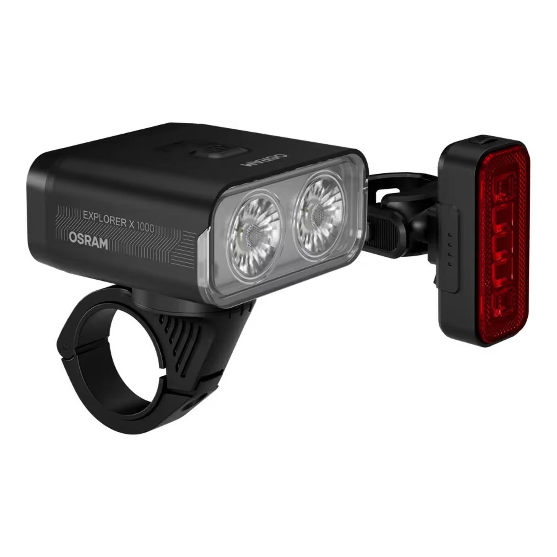 Przednie i tylne oświetlenie ładowane przez USB-C Osram Explorer X1000