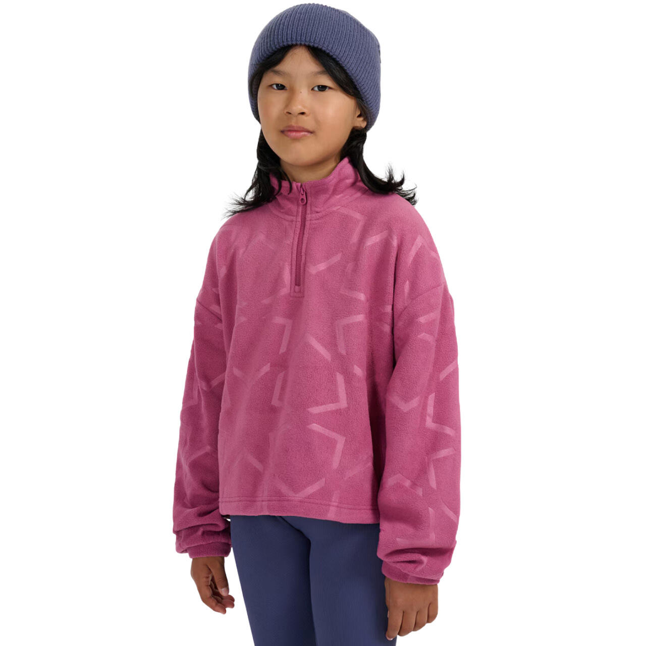 Polar dla dziewczynki 4F - 4FWarm, luźny krój, zamek 1/3