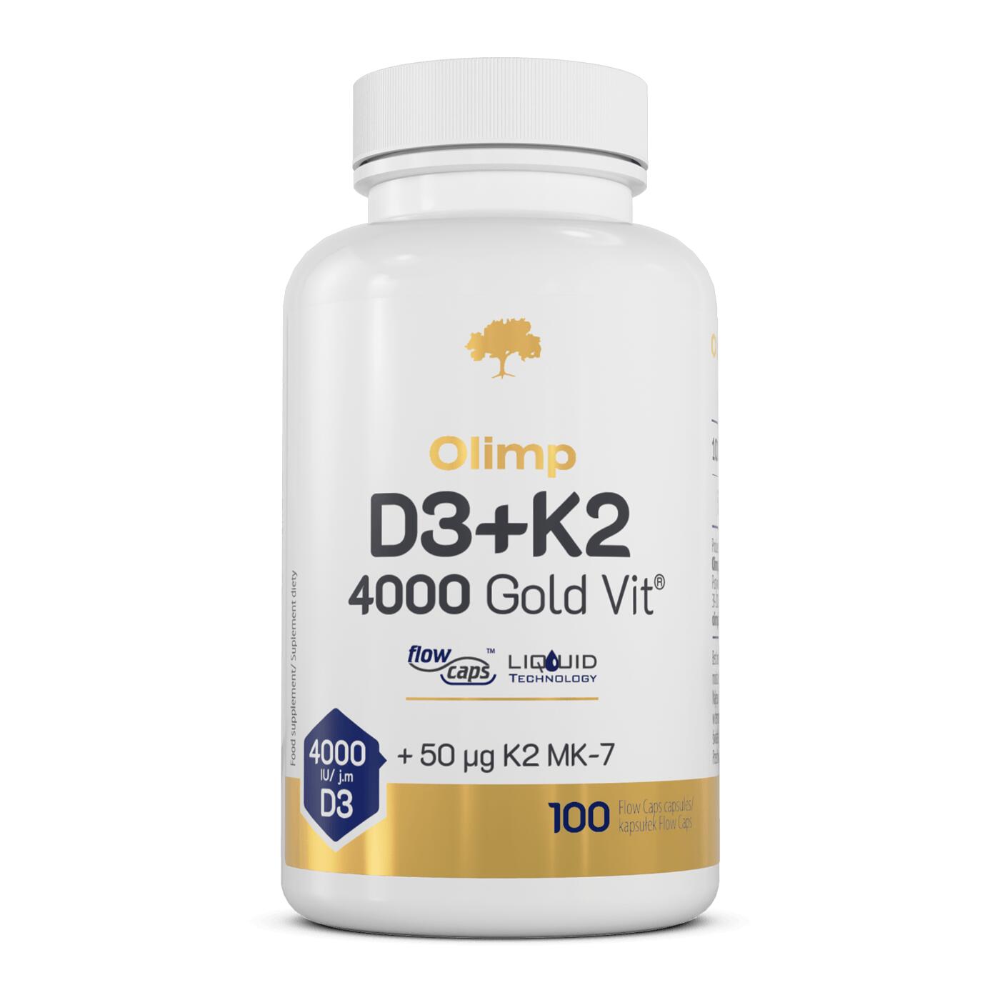 Olimp D3+K2 4000 Gold Vit - 100 kapsułek