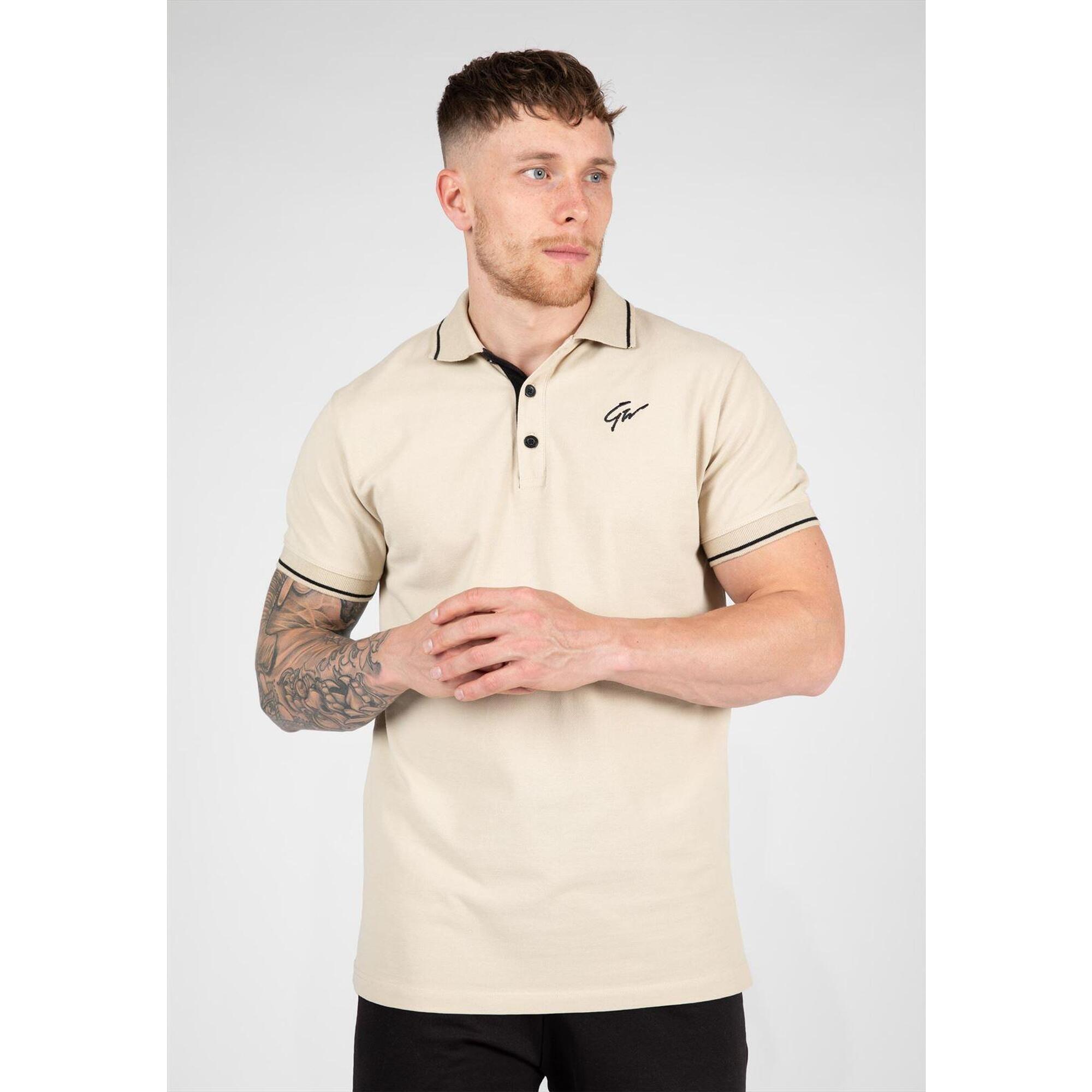 Delano Polo- Beżowy/Czarny - 2XL