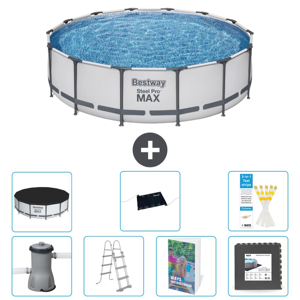 BESTWAY Basen Steel Pro MAX Okrągły - 427x122 cm - 8-częściowy S543