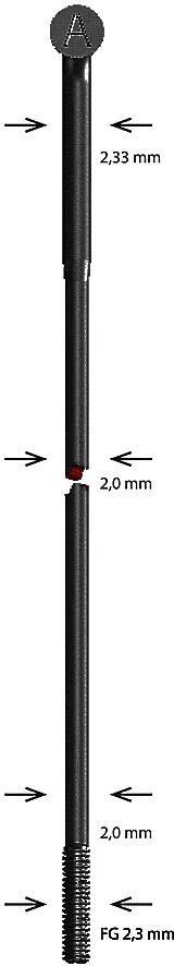 Alpina szprycha ze stali nierdzewnej 258 mm czarna, 100 szt