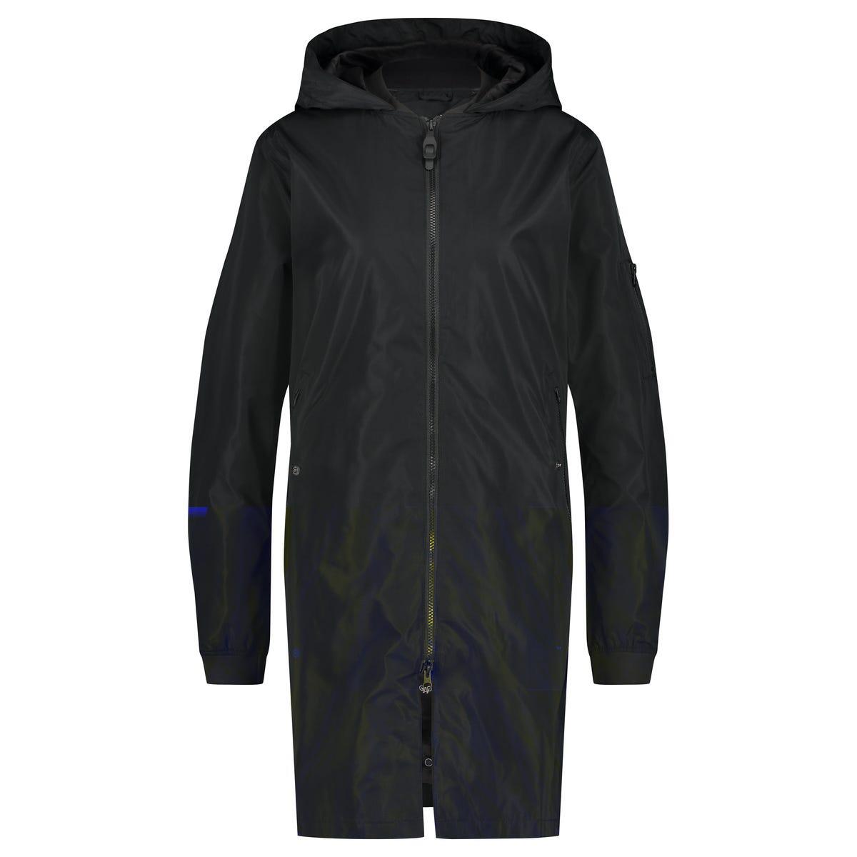 Long Bomber Rain Jacket Women Black