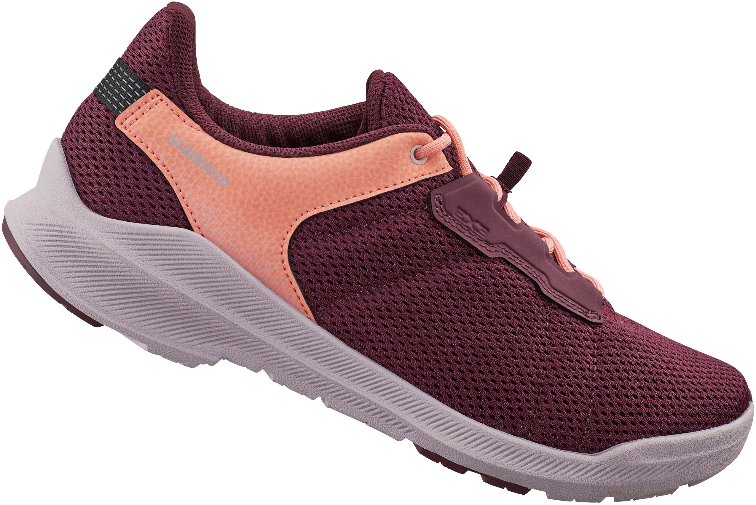 Buty rowerowe miejskie/turystyczne EX300W, czerwone wino