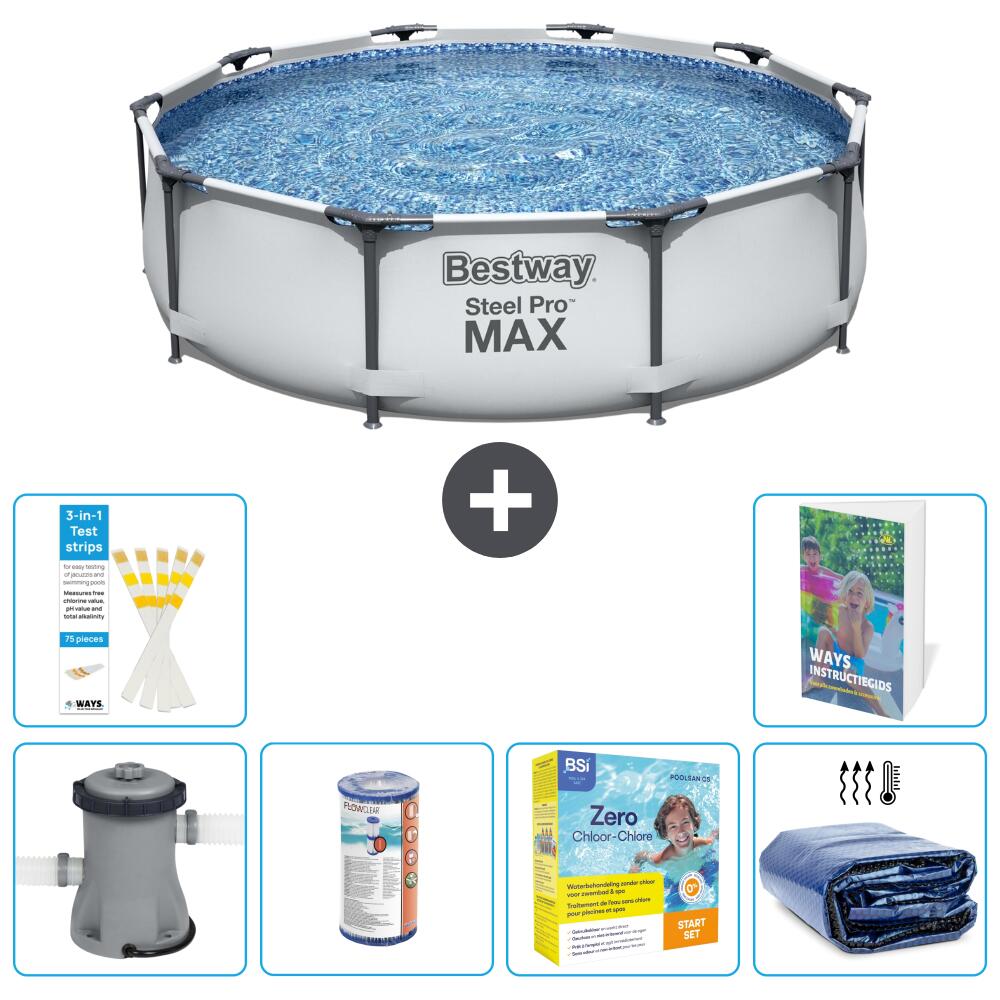 BESTWAY Basen Steel Pro MAX Okrągły - 305x76 cm - 7-częściowy S224