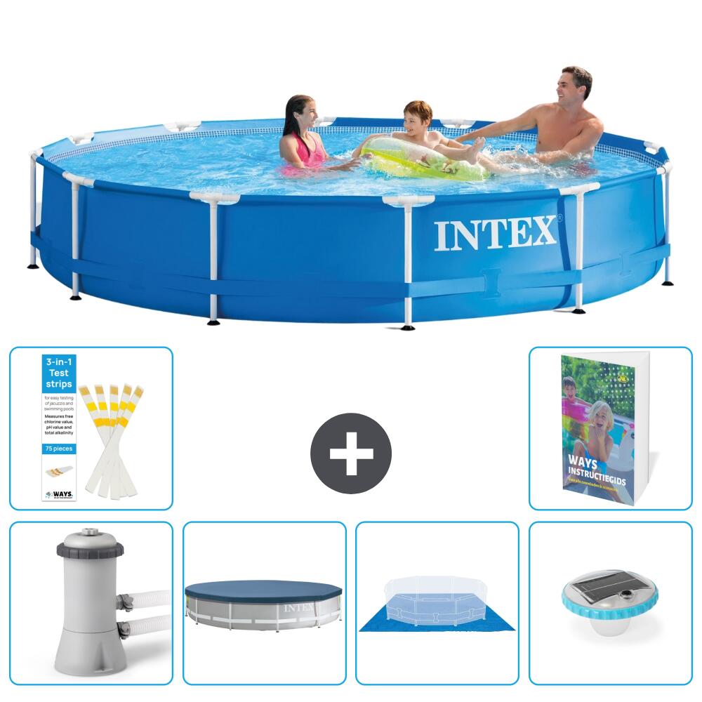INTEX Basen ze stelażem Okrągły - 366x76 cm - 7-częściowy S248