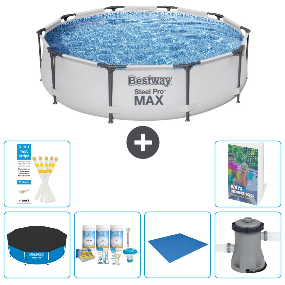 BESTWAY Basen Steel Pro MAX Okrągły - 305x76 cm - 7-częściowy S77