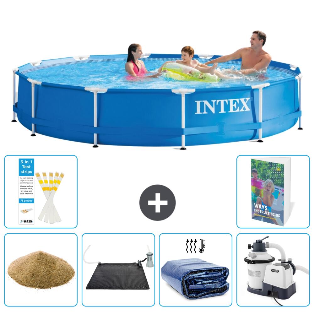 INTEX Basen ze stelażem Okrągły - 366x76 cm - 7-częściowy S69