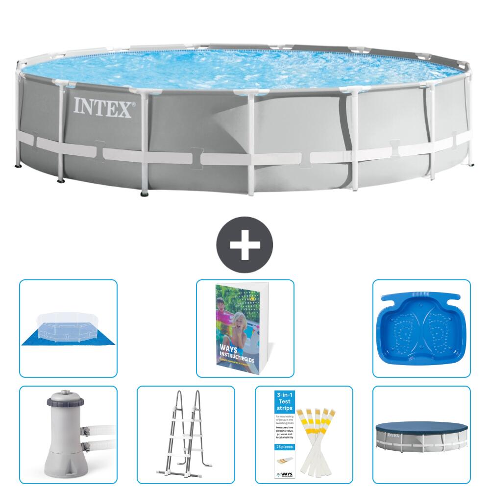 INTEX Basen Prism Frame Okrągły - 457x107 cm - 8-częściowy S662