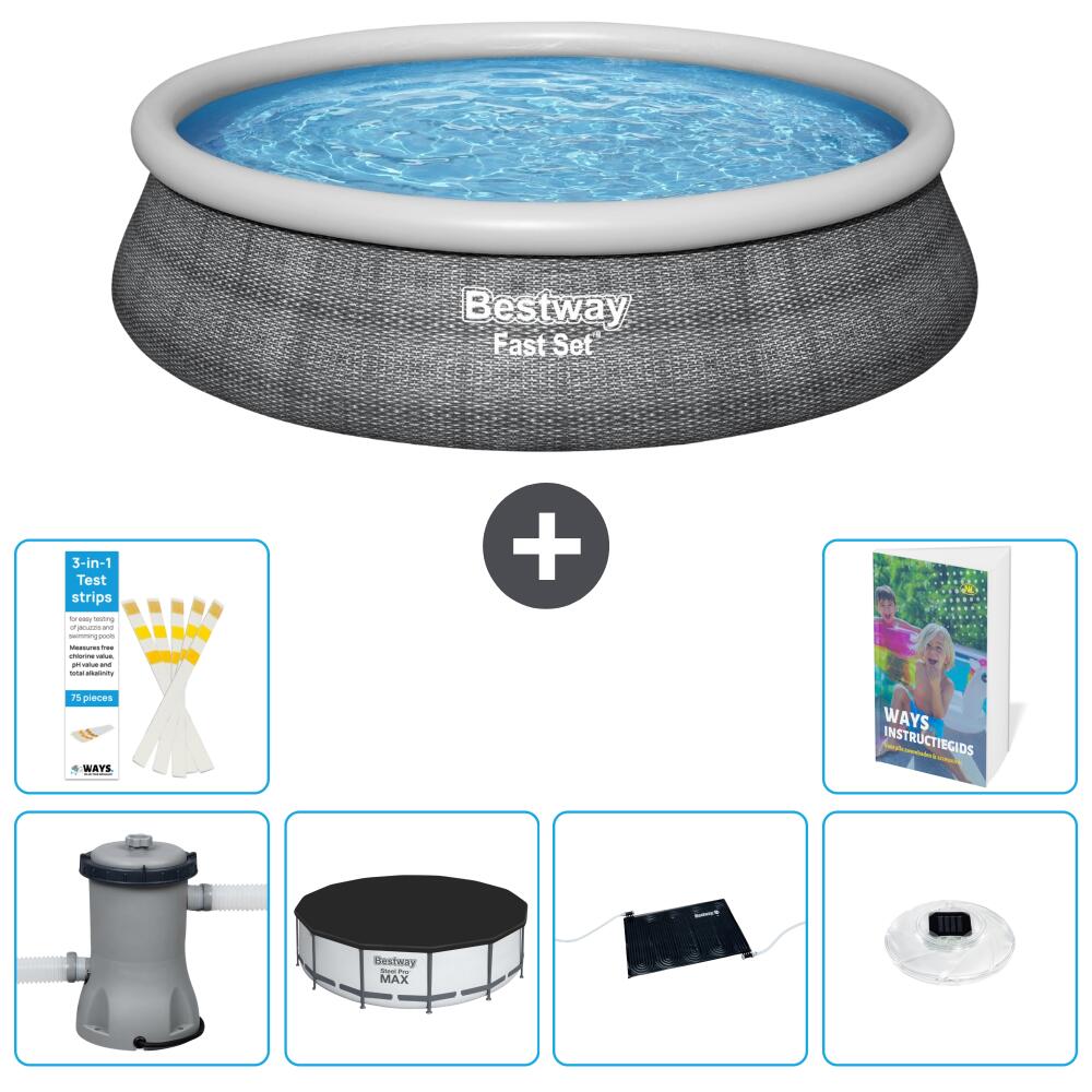 BESTWAY Basen Fast Set Okrągły - 457x84 cm - 7-częściowy S328