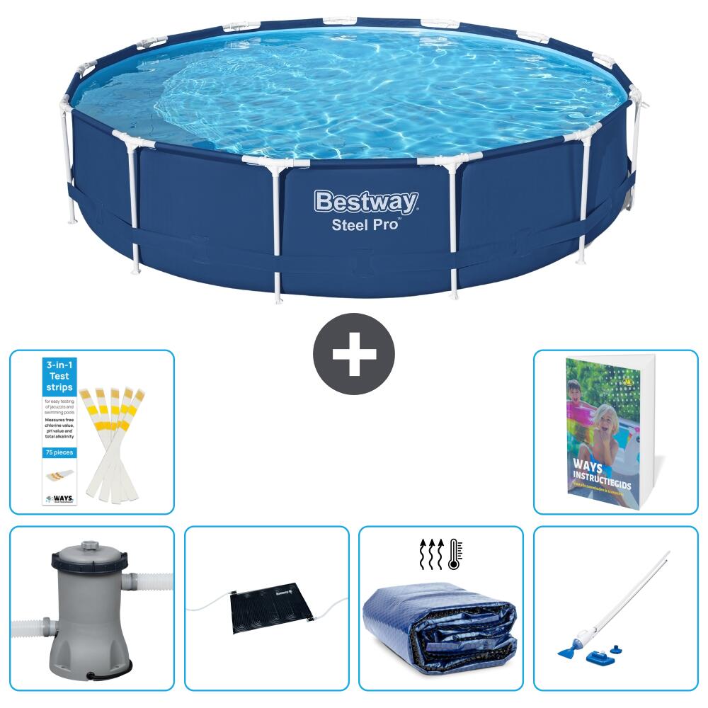 BESTWAY Basen Steel Pro Okrągły - 396x84 cm - 7-częściowy S252