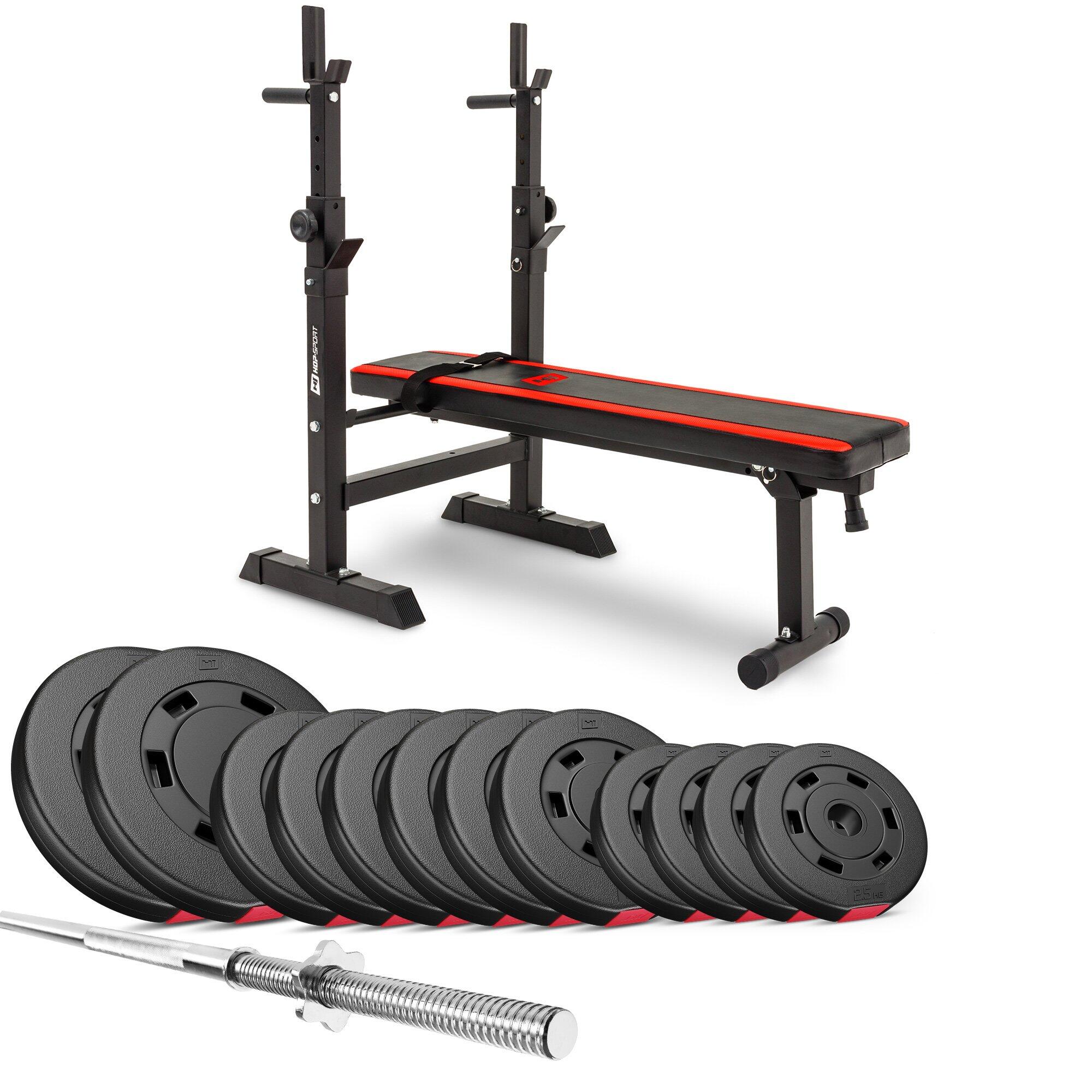 Zestaw kulturystyczny kompozytowy Hop-Sport Premium 69kg z ławką HS-1080