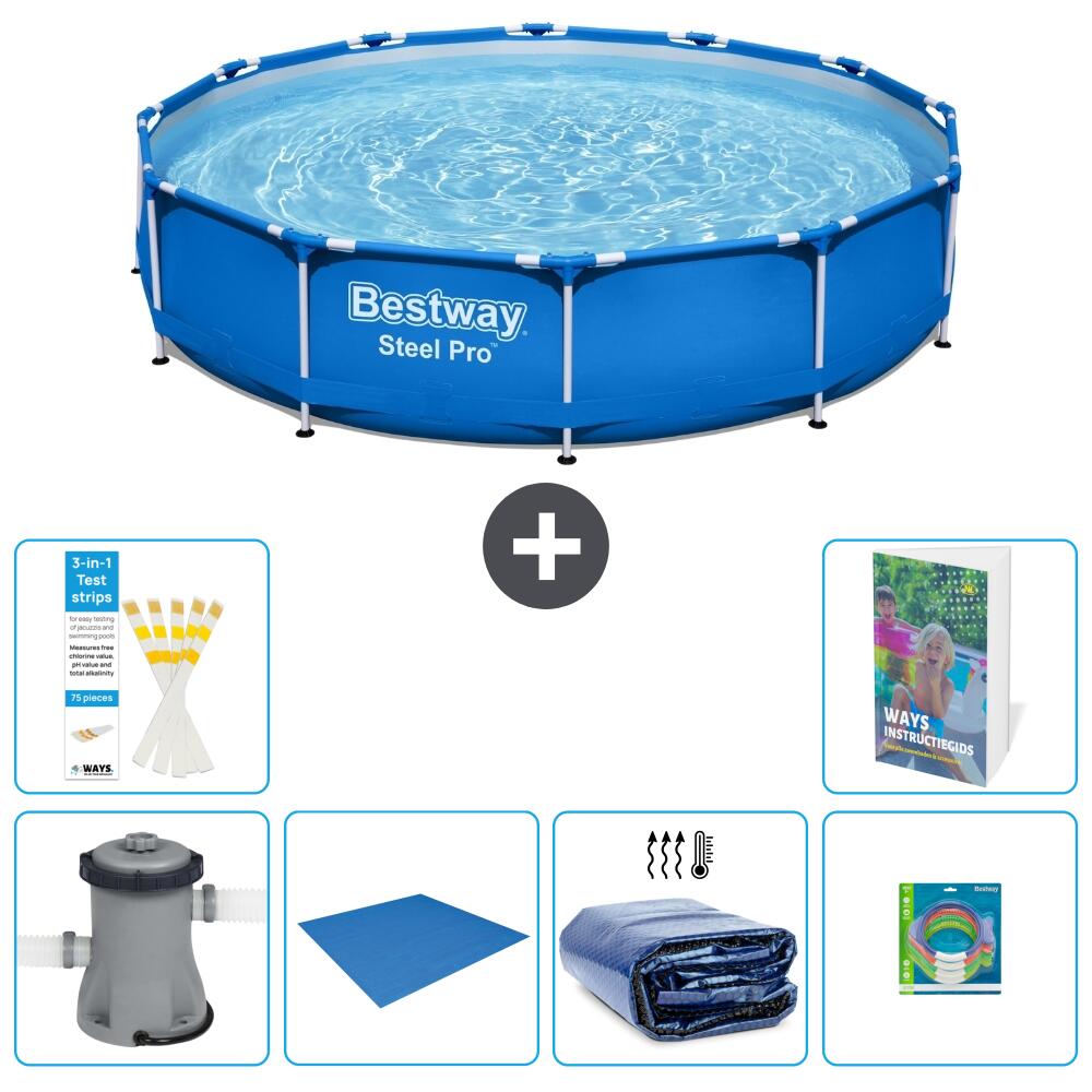 BESTWAY Basen Steel Pro Okrągły - 305x76 cm - 7-częściowy S220
