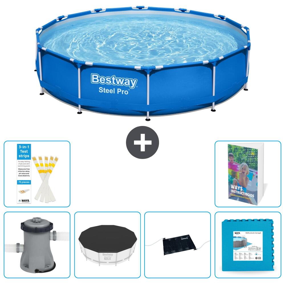 BESTWAY Basen Steel Pro Okrągły - 366x76 cm - 7-częściowy S273