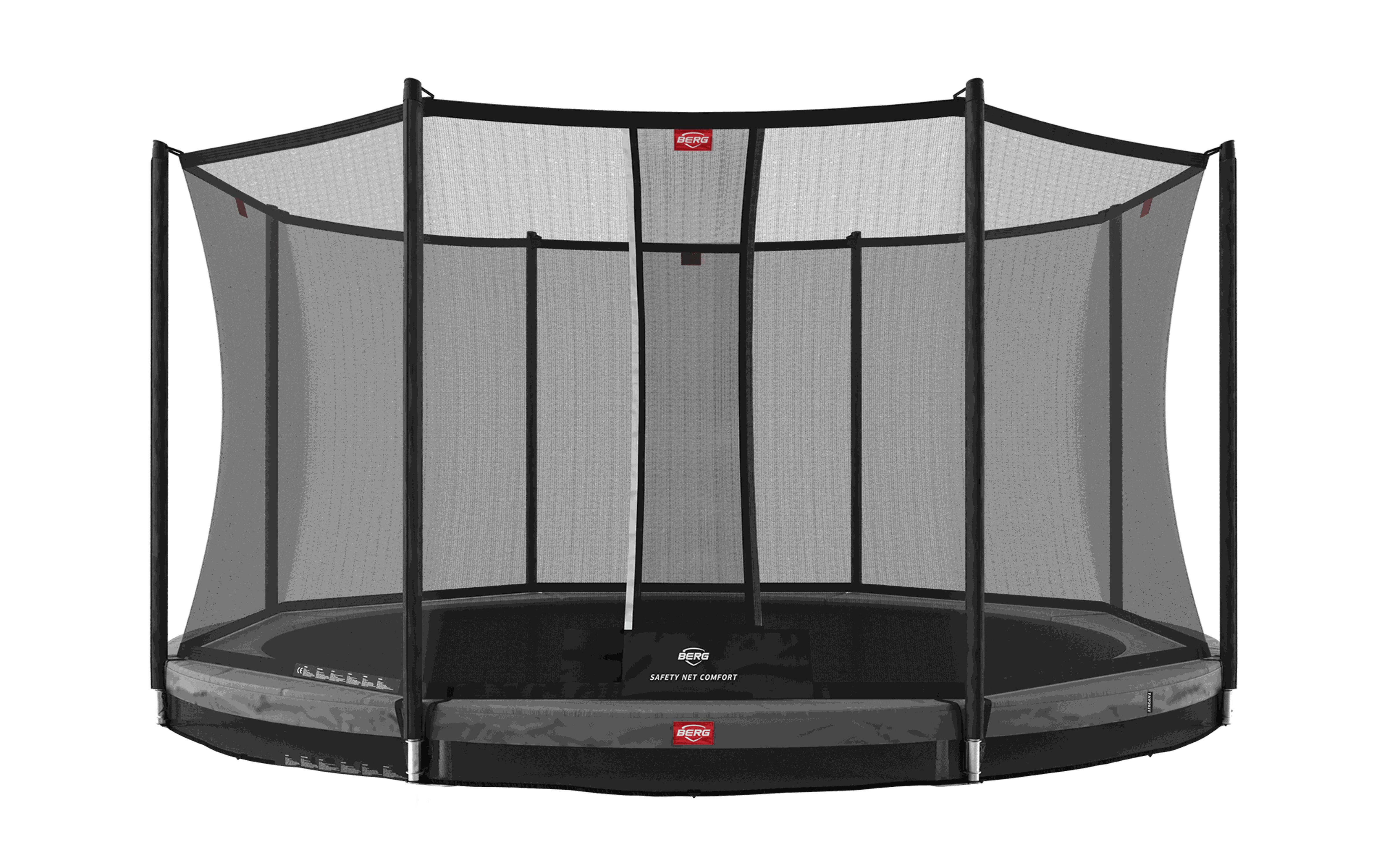 Trampolina Favorit InGround 430 + Siatka Bezp. Comfort Szary