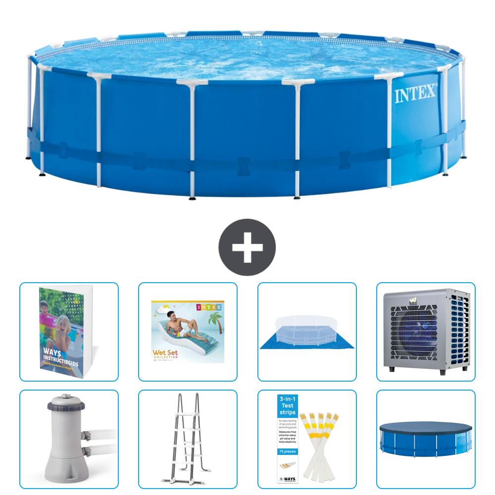INTEX Basen ze stelażem Okrągły - 457x122 cm - 9-częściowy S555