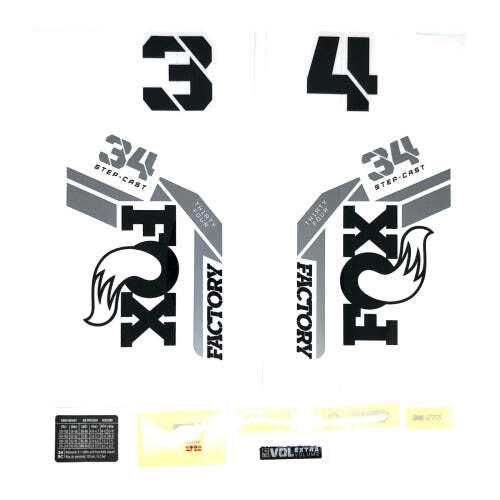 Zestaw naklejek transferowych Fox 2022, 34 SC, F-S, Logo, Fork