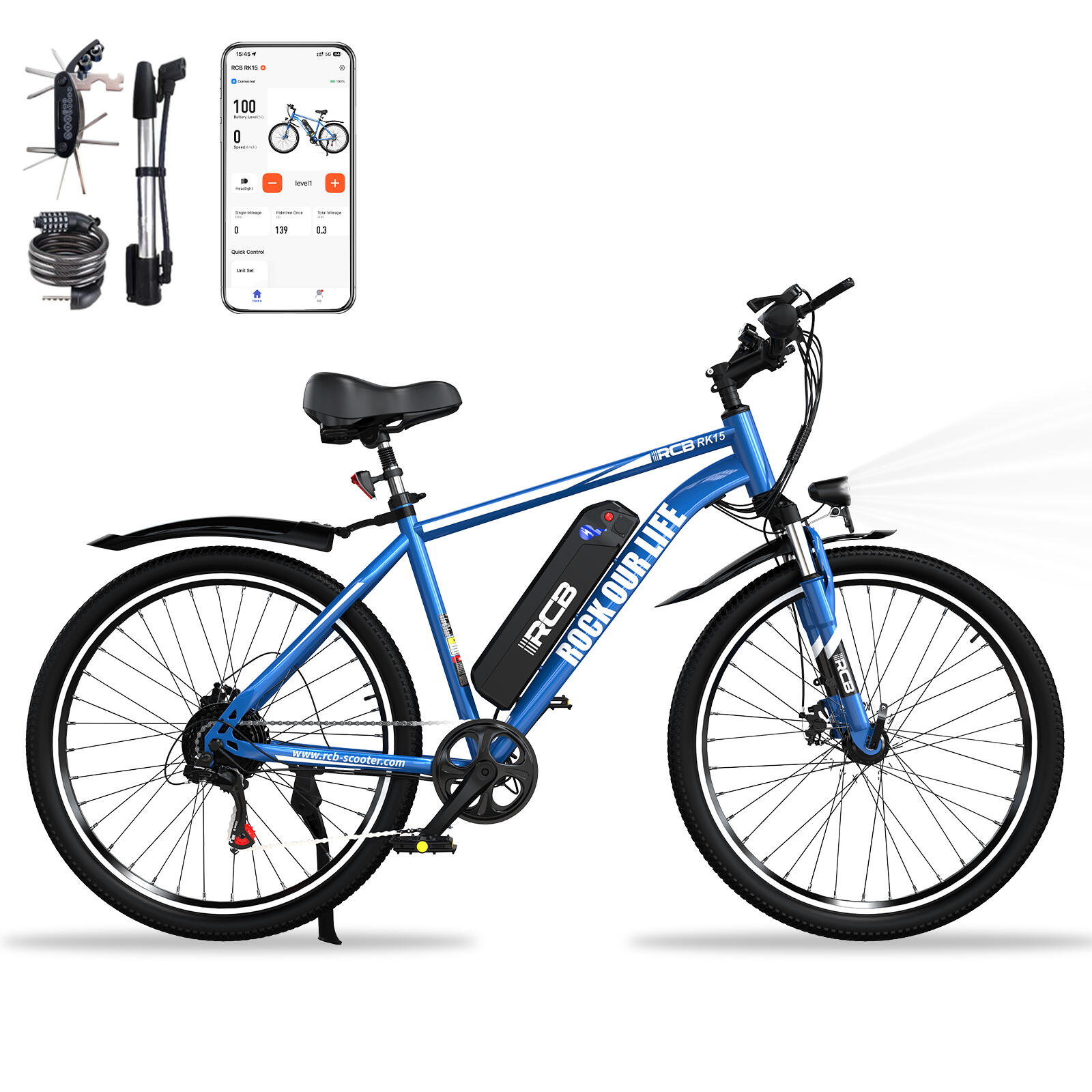 Rower elektryczny dla dorosłych 26 E-Bike, 30-50 km, RCB-RK15