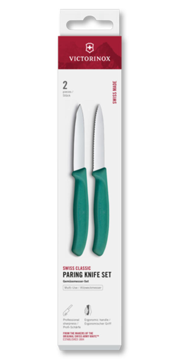 Zestaw 2 noży gładki i ząbkowany 8cm Swiss Classic