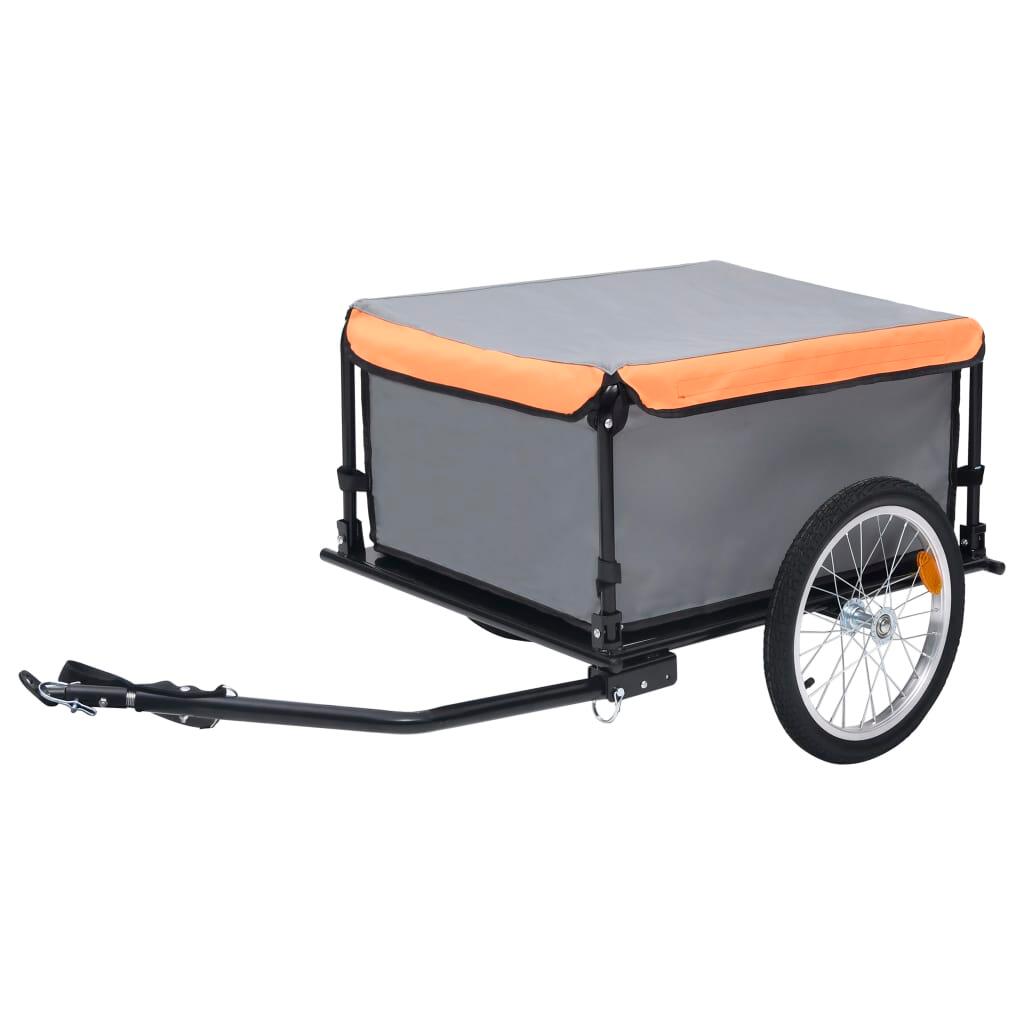VidaXL Przyczepka rowerowa 65 kg szara i pomarańczowa
