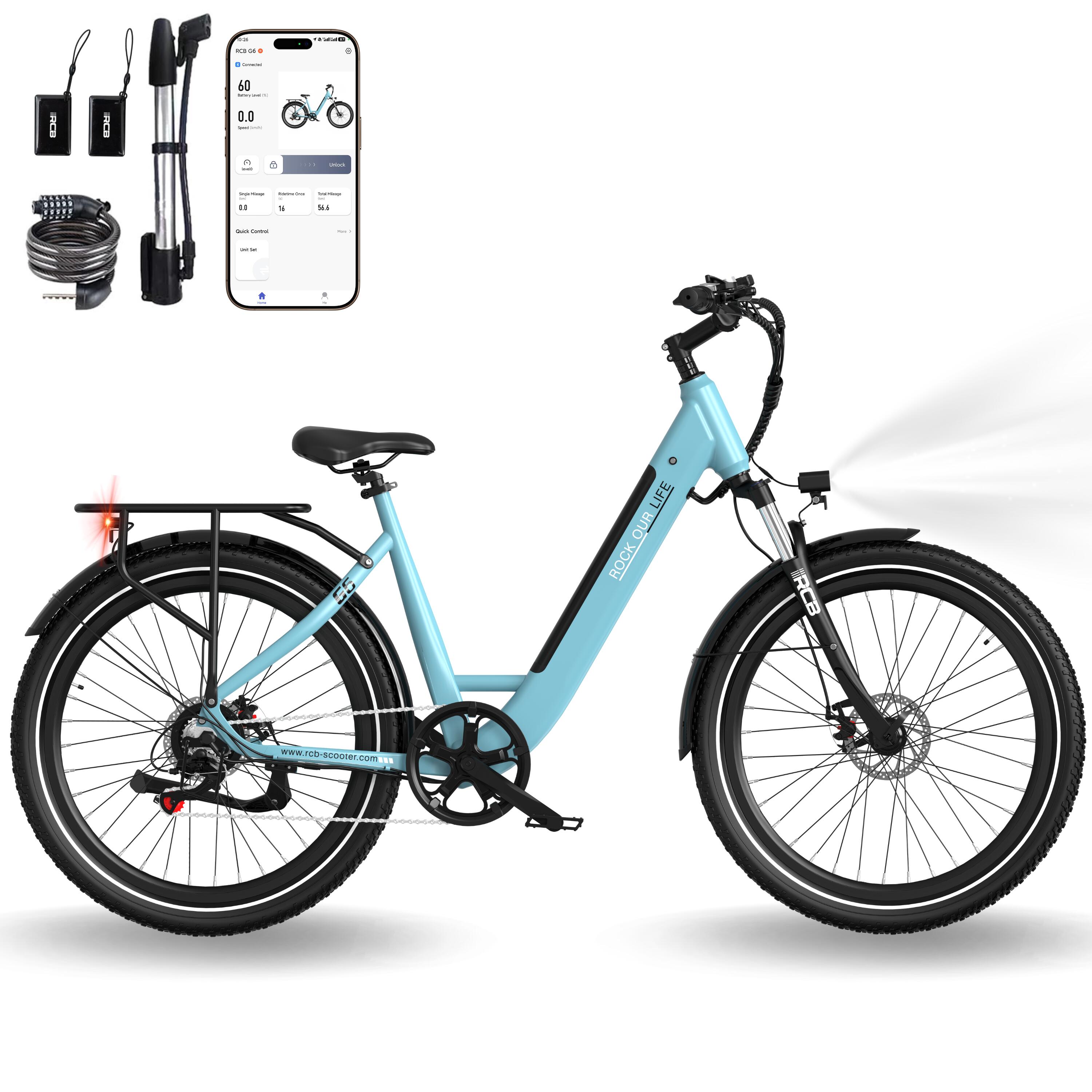 Rower elektryczny dla Dorosłych 27,5 E-Bike, APP NFC, RCB-G6