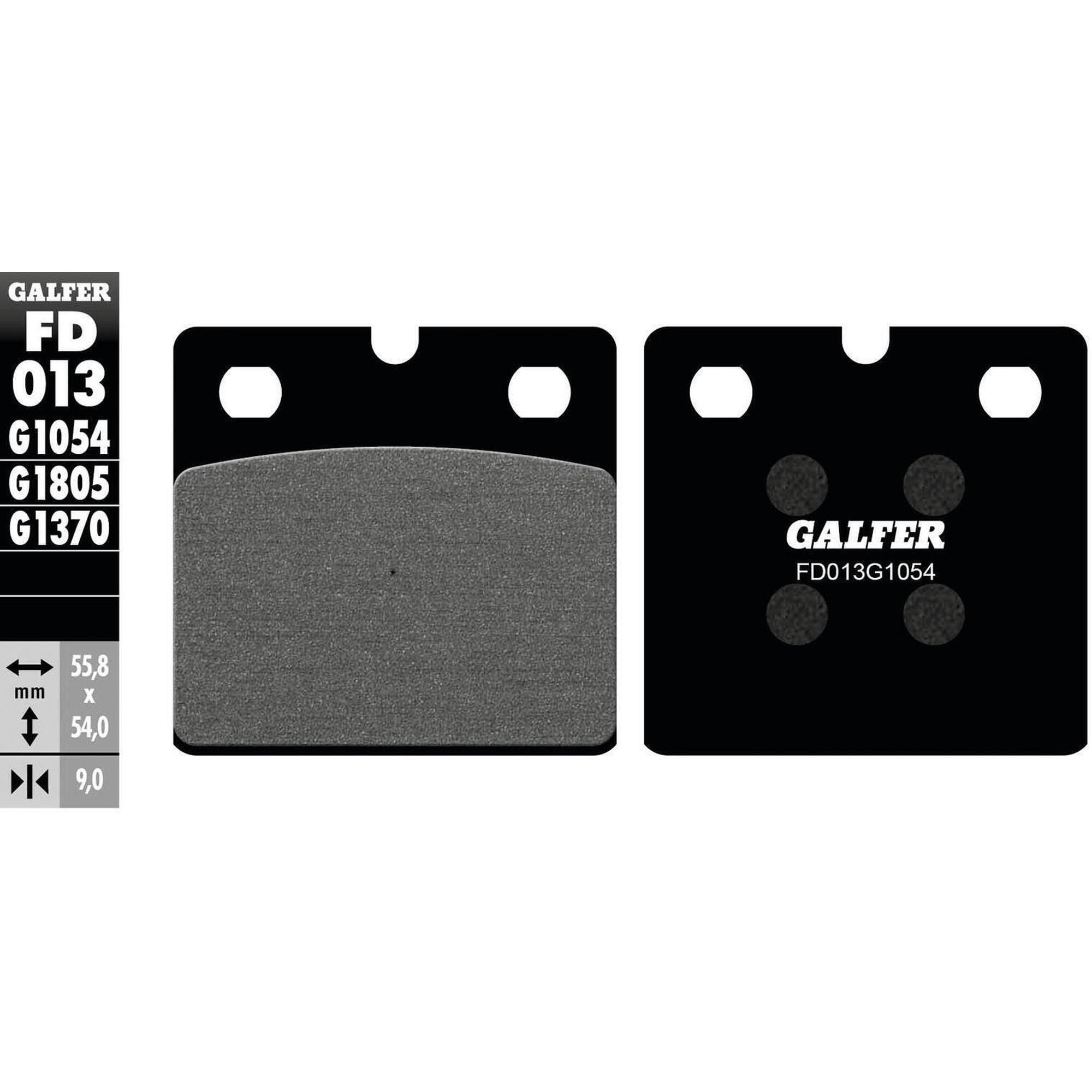 GALFER FD013 klocki hamulcowe organiczne zestaw 55 8×54 0×9 0 mm