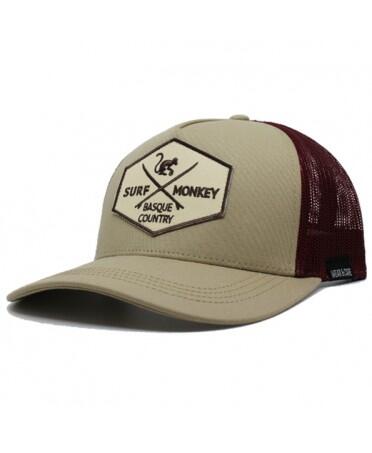 Czapka Trucker - 5 Paneli / Z Recyklingu / Jeden Rozmiar (Beżowy/Bordowy)