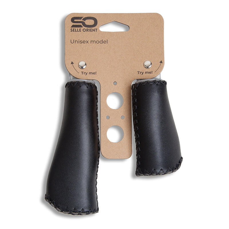 Chwyty Selle Orient do roweru - mikrowłókno - 130/92 mm - czarne