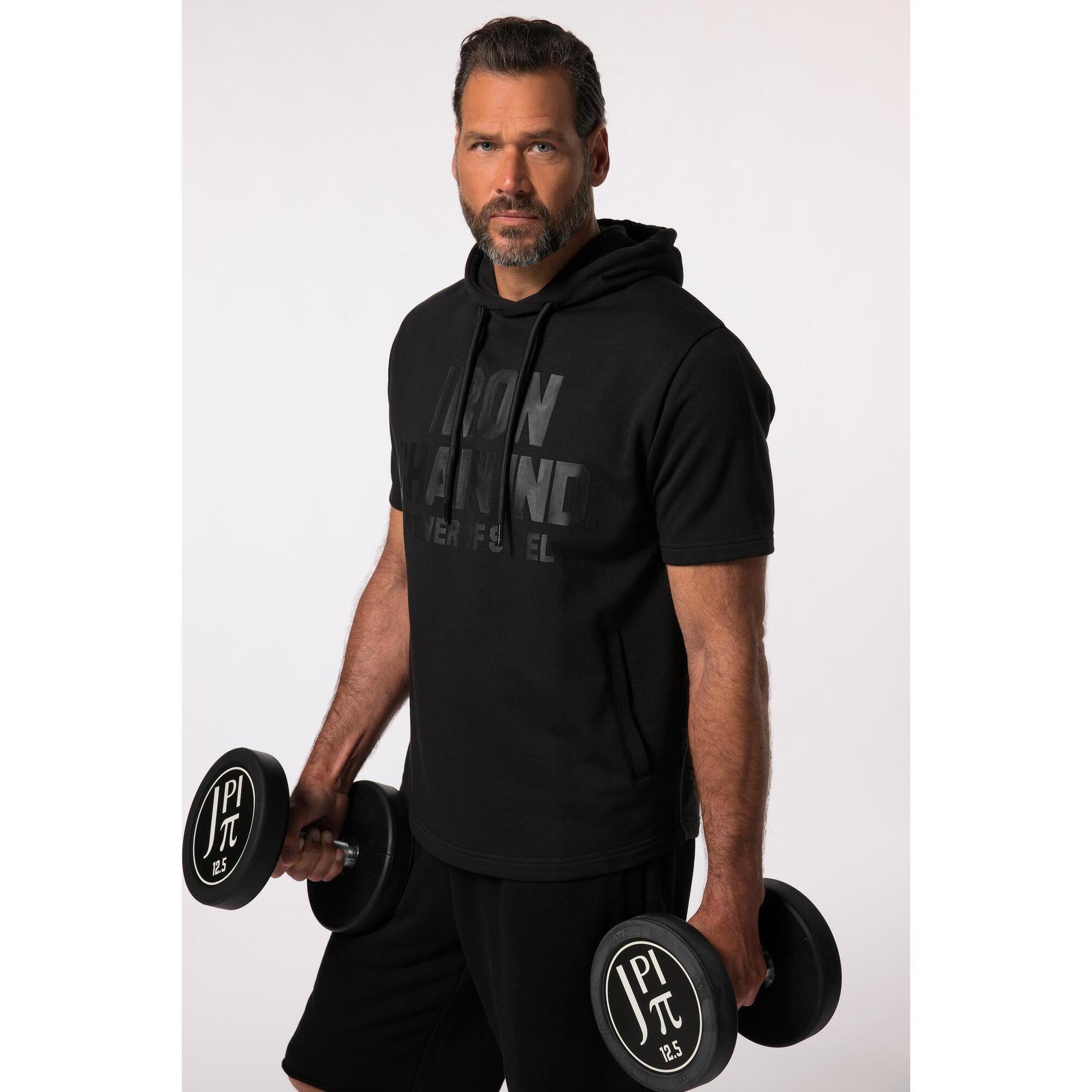 Męska Bluza z kapturem Iron Anvil fitness rękaw 1/2 szybkoschnąca kaptur
