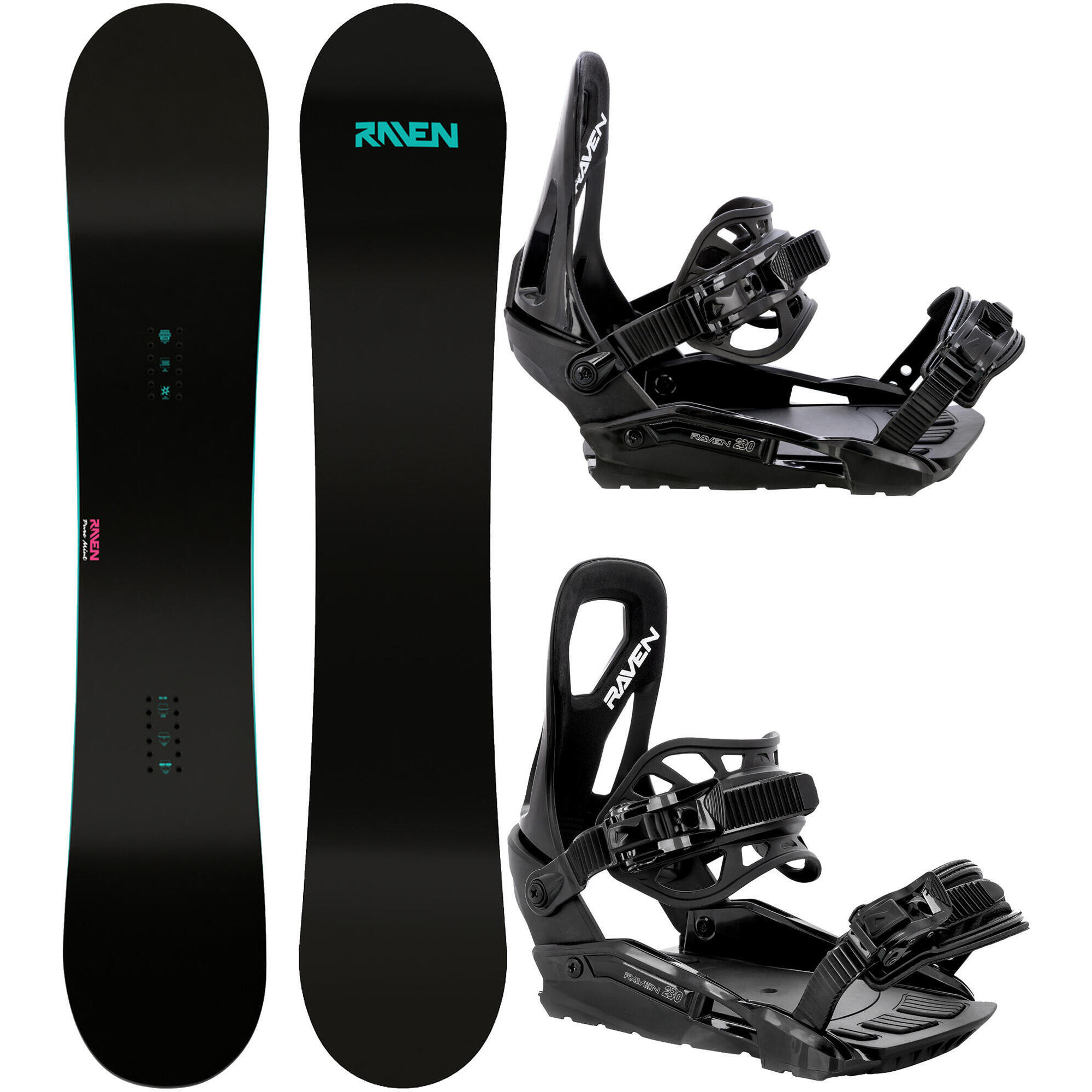 Zestaw Deska snowboardowa Raven Pure Mint + Wiązania Raven s230