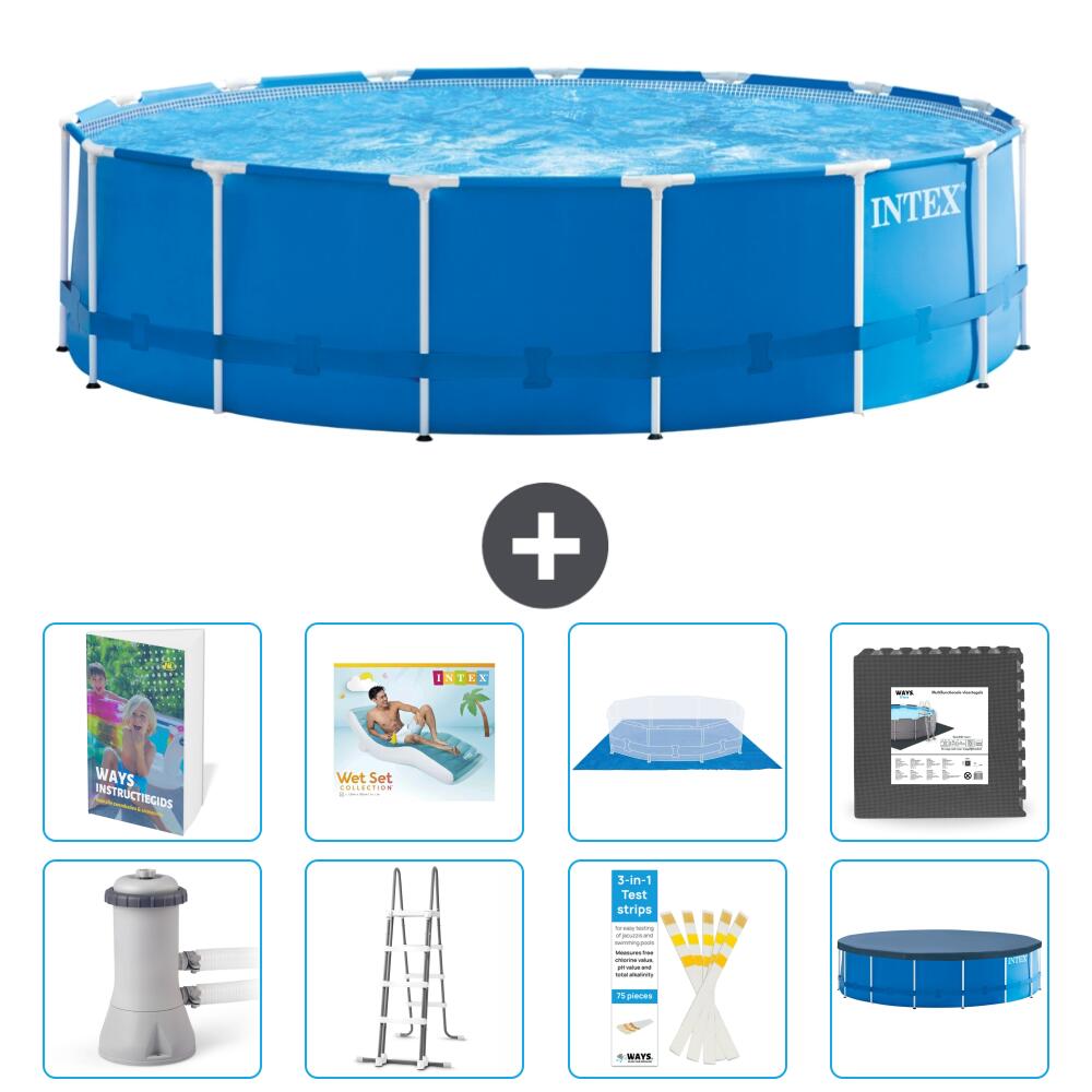 INTEX Basen ze stelażem Okrągły - 457x122 cm - 9-częściowy S533