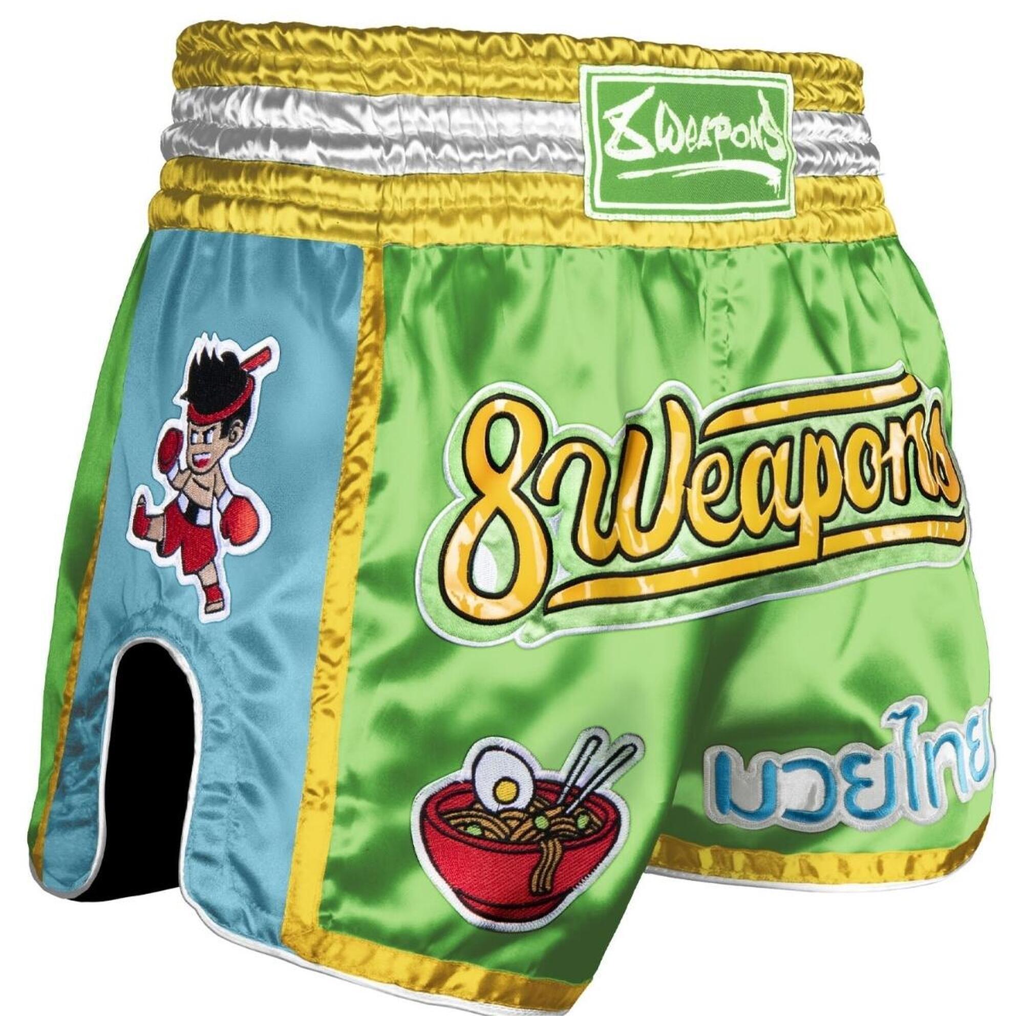8 Weapons Spodenki Muay Thai Yummy Zielone