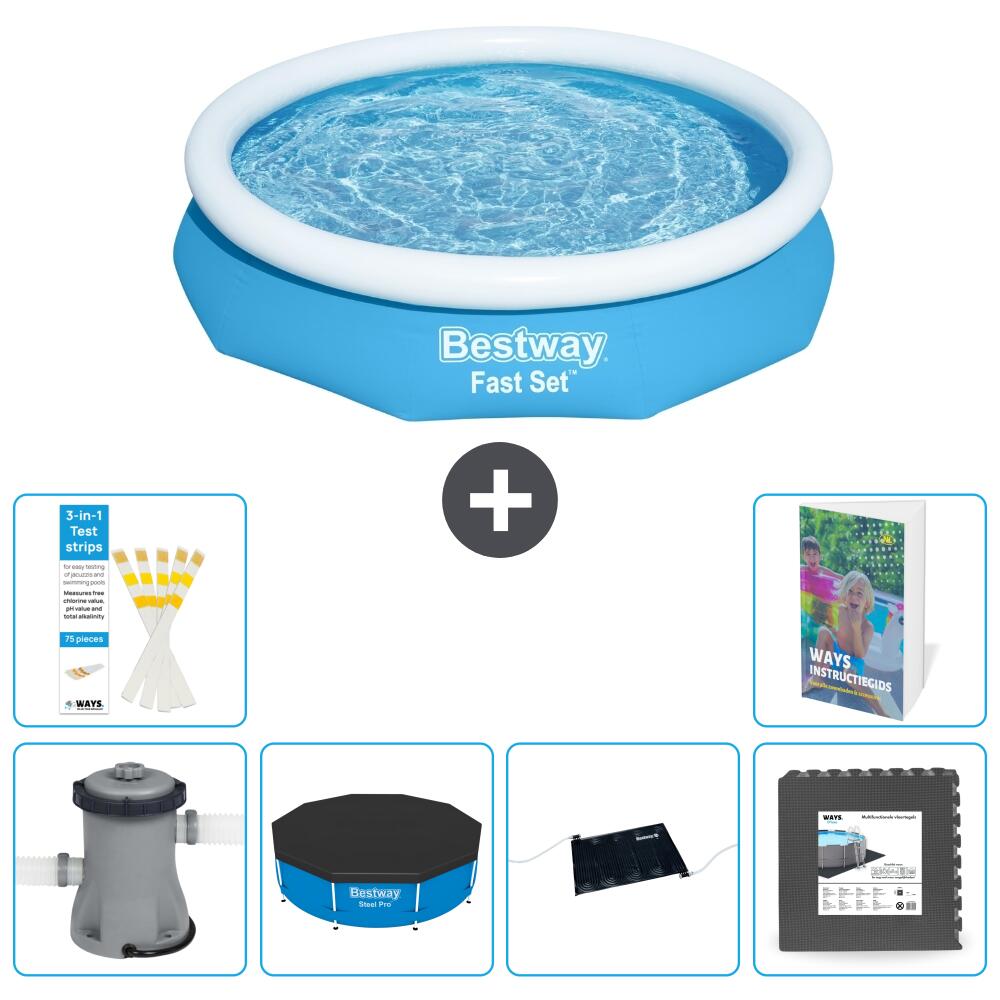 BESTWAY Basen Fast Set Okrągły - 305x66 cm - 7-częściowy S195