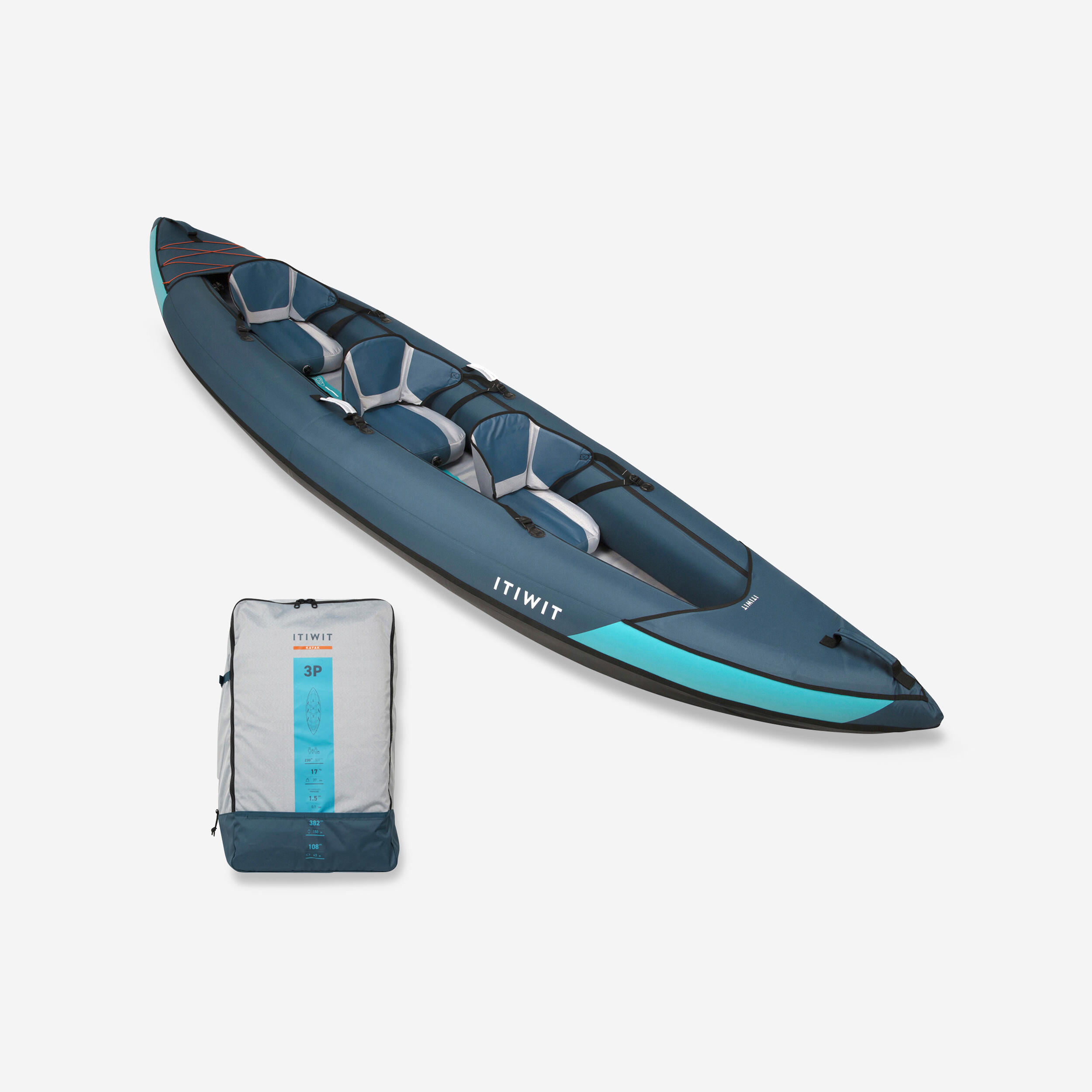 Kajak turystyczny pneumatyczny Decathlon 100 2/3-osobowy