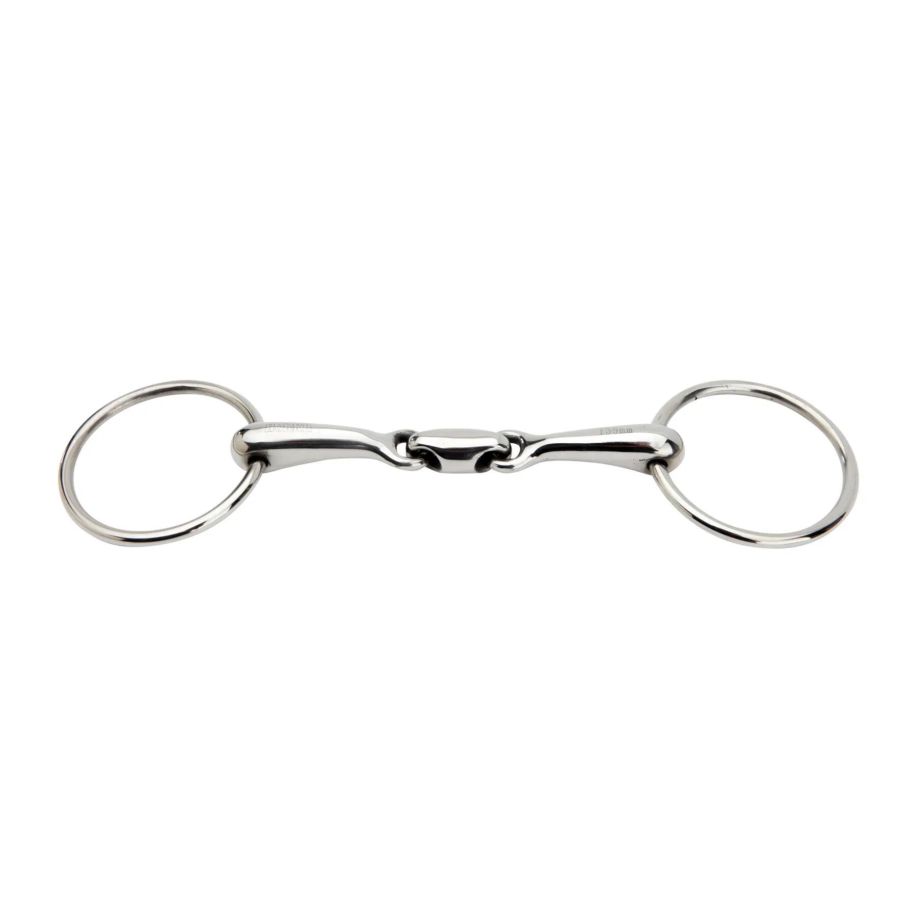 Wędzidło 2 pierścienie do konia podwójny łokieć inox HORKA