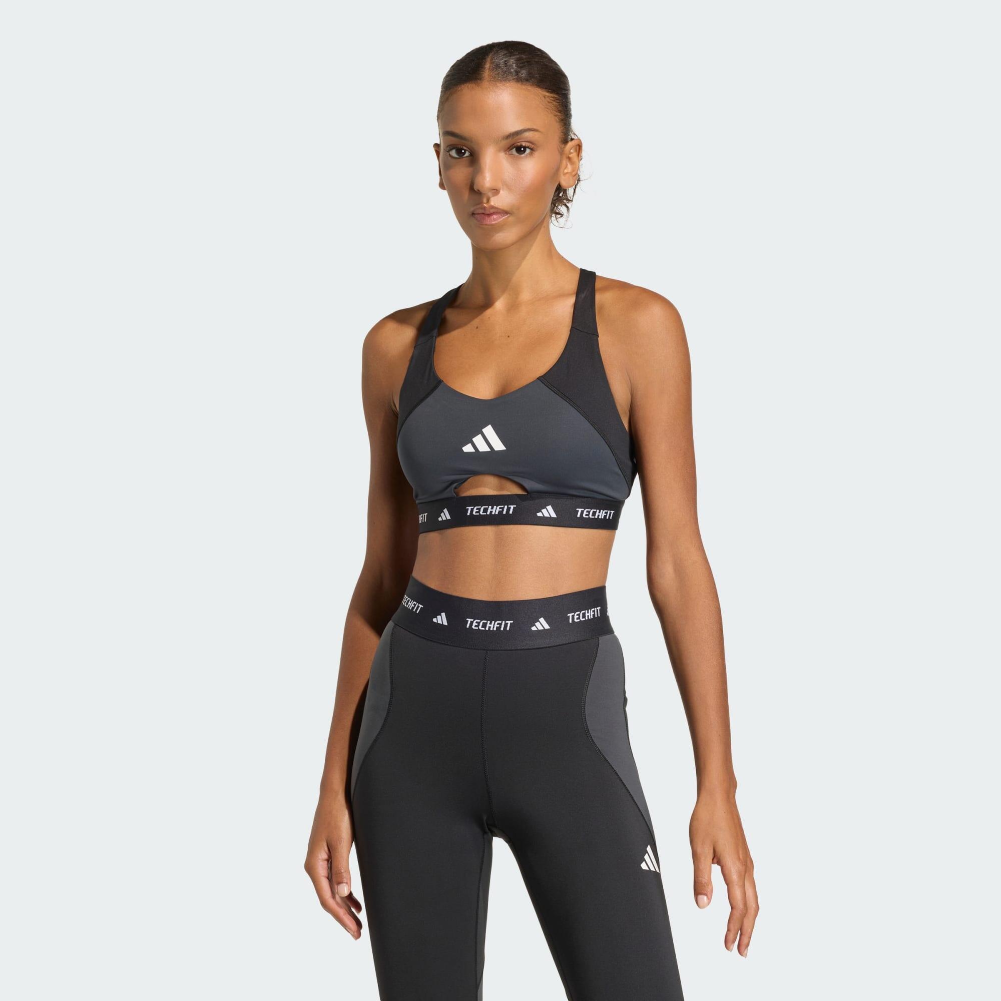 Biustonosz treningowy TECHFIT Color Block zapewniający średnie wsparcie