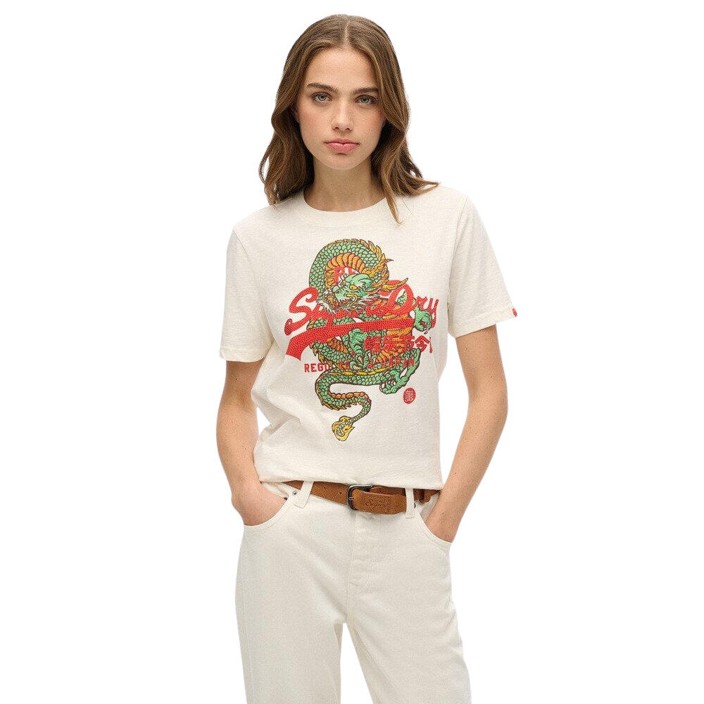 Damska koszulka na co dzień Superdry Vintage Logo Tokyo