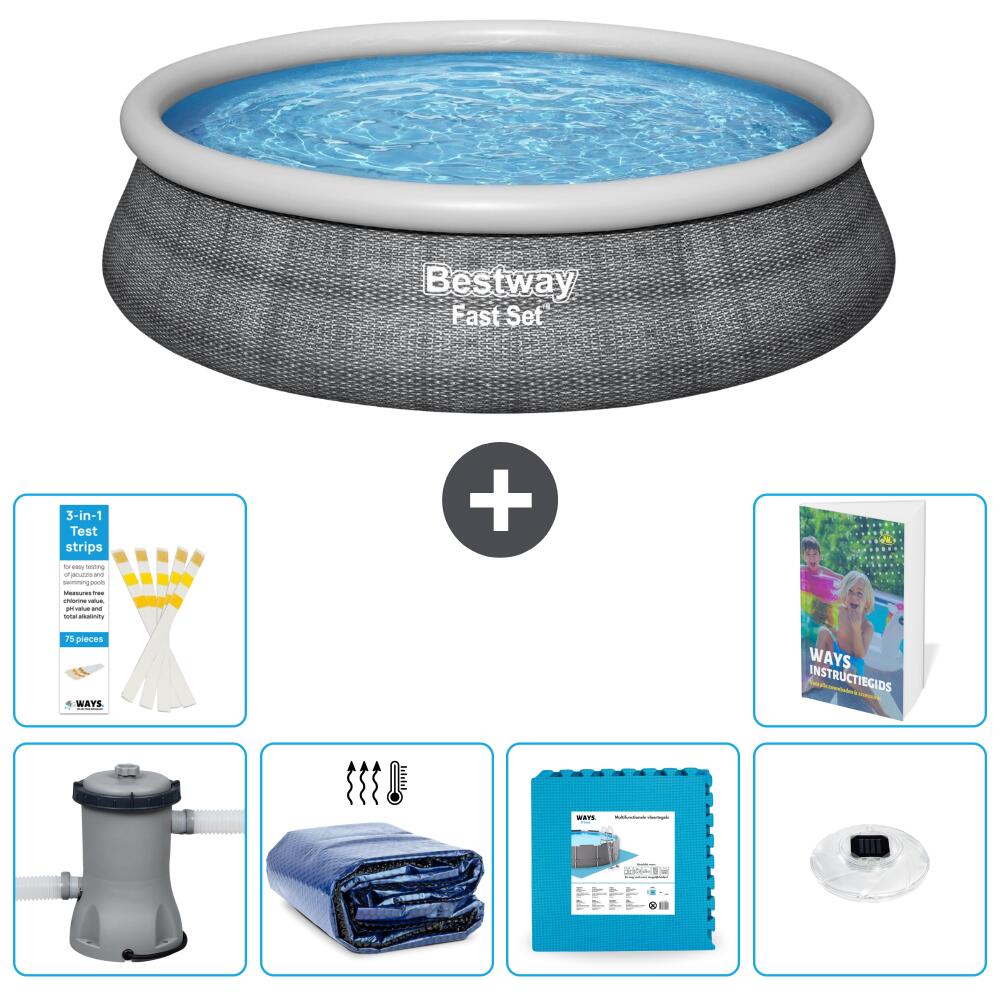 BESTWAY Basen Fast Set Okrągły - 457x84 cm - 7-częściowy S326