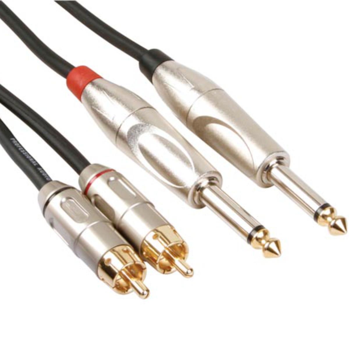 Abi kabel audio 5 m - 2x RCA do 2x jack 6,35 mm mono