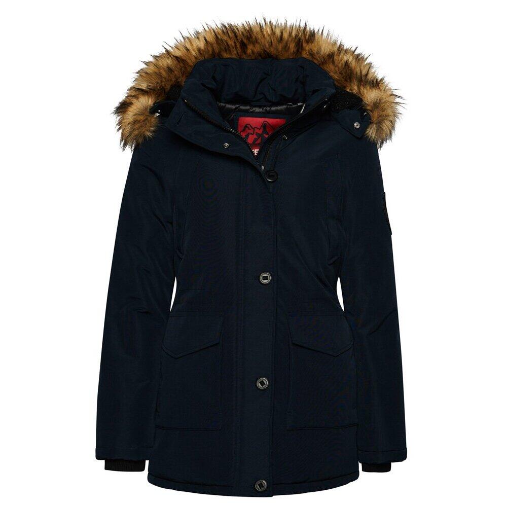 Damska parka z kapturem i syntetycznym futrem Superdry Everest