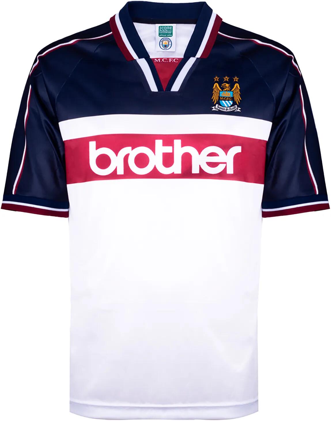 Koszulka wyjazdowa Manchester City retro 1998, 100% poliester