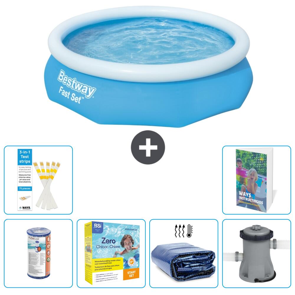 BESTWAY Basen Fast Set Okrągły - 305x76 cm - 7-częściowy S50