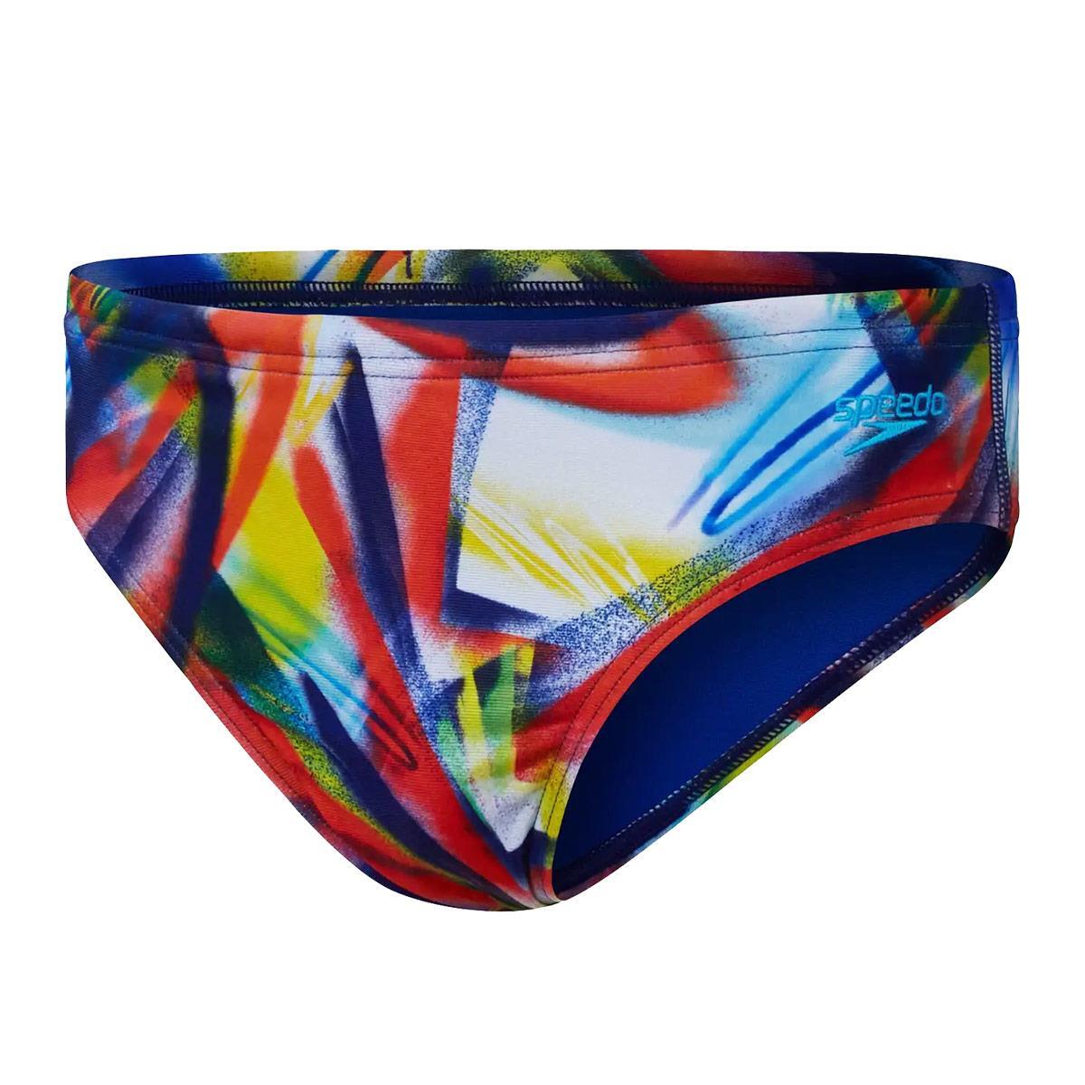 Chłopięce Slipy Speedo 6 5 Cm Digital Allover – Czarno-Czerwone – Rozmiar 15-16