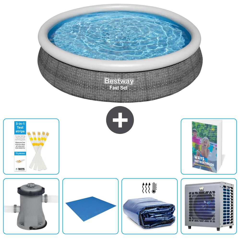 BESTWAY Basen Fast Set Okrągły - 366x76 cm - 7-częściowy S278
