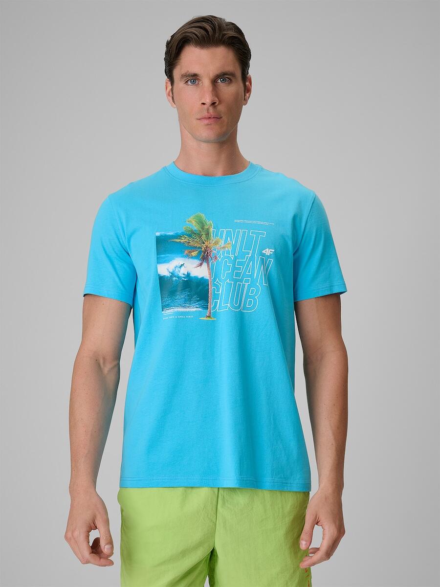 T-shirt regular z nadrukiem męski 4F 4FRSS26TTSHM4303
