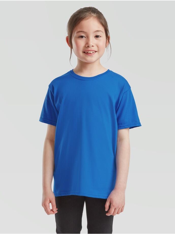 Niebieska koszulka dziewczęca Fruit Of The Loom Iconic 150 T